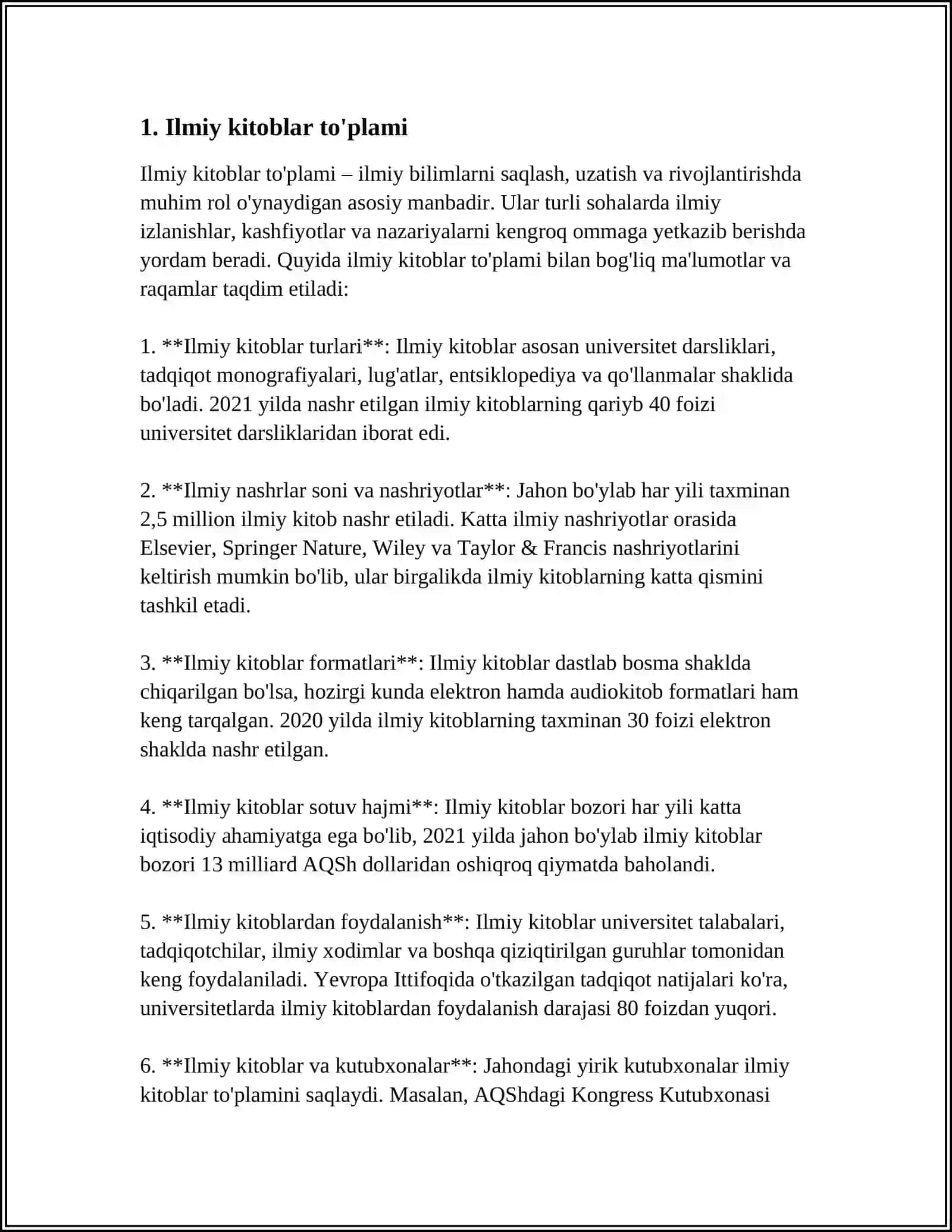 O'ZBEKISTON FANLAR AKADEMYASIGA QARASHLI BO'LGAN KUTUBXONALAR. ULARNING ASOSIY TUSHUNCHALARI VA FUNKTSIYALARI 3
