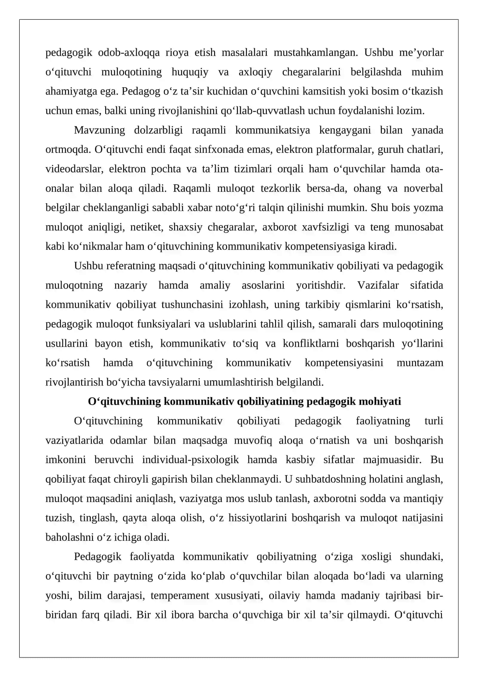 O‘qituvchining kommunikativ qobiliyati. Pedagogik muloqot.. 3