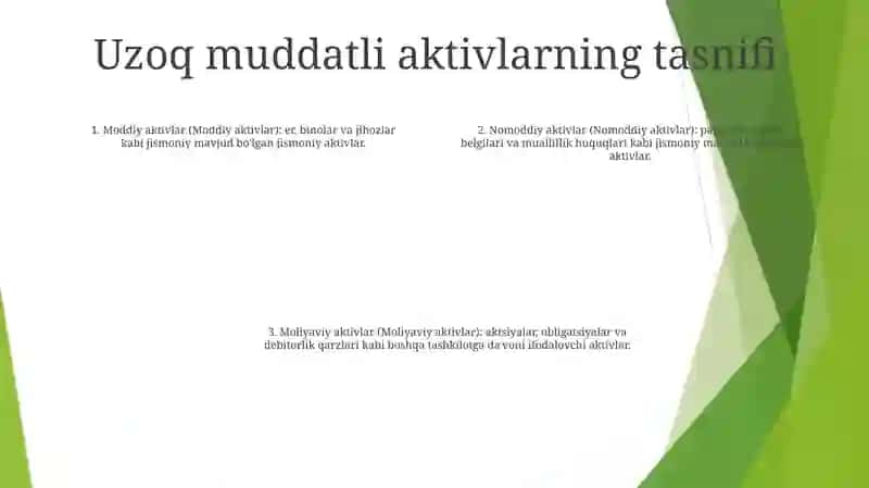 Uzoq Muddatli Aktivlar Hisobi 3