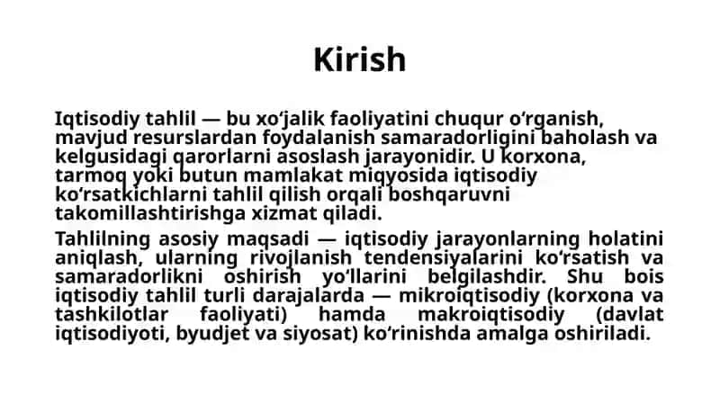 Iqtisodiy tahlil turlari 3