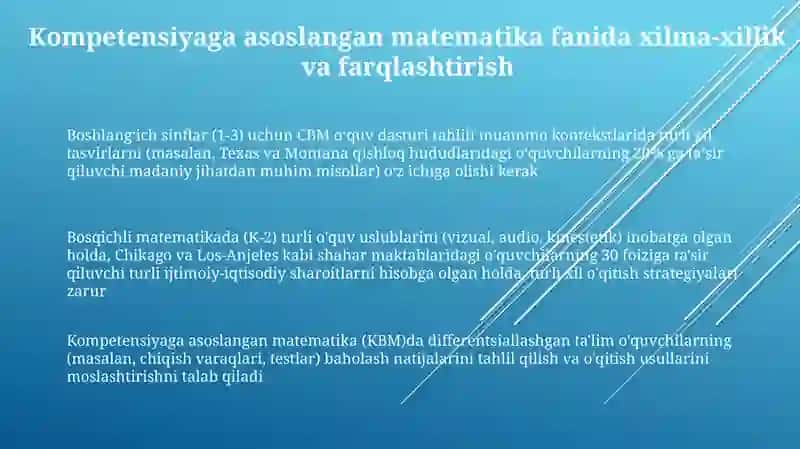 Boshlangʻich Matematikada Kompetensiyalarni Belgilash 3