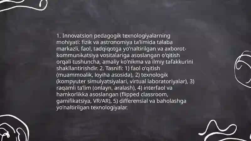 Innovatsion pedagogik texnologiyalar va ulardan fizika va astronomiya taʼlimida foydalanish shakllari: mohiyati va mazmuni 3