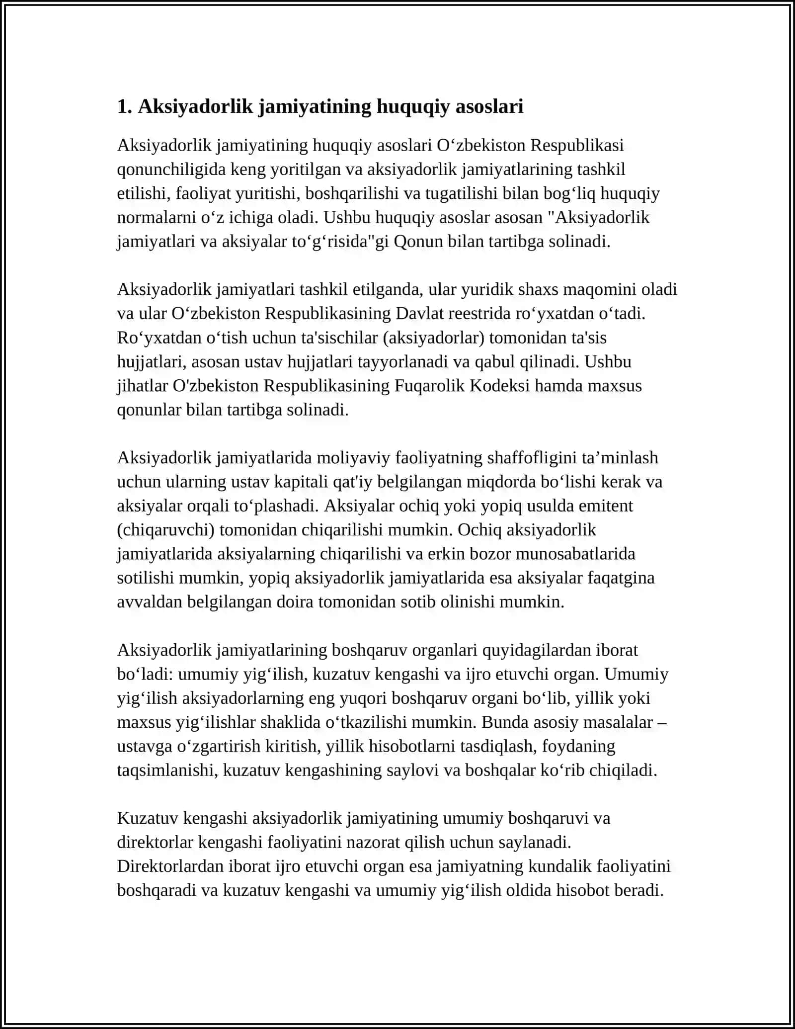AKSIYADORLIK JAMIYATINING TASHKILIY-IQTISODIY ASOSLARI 3