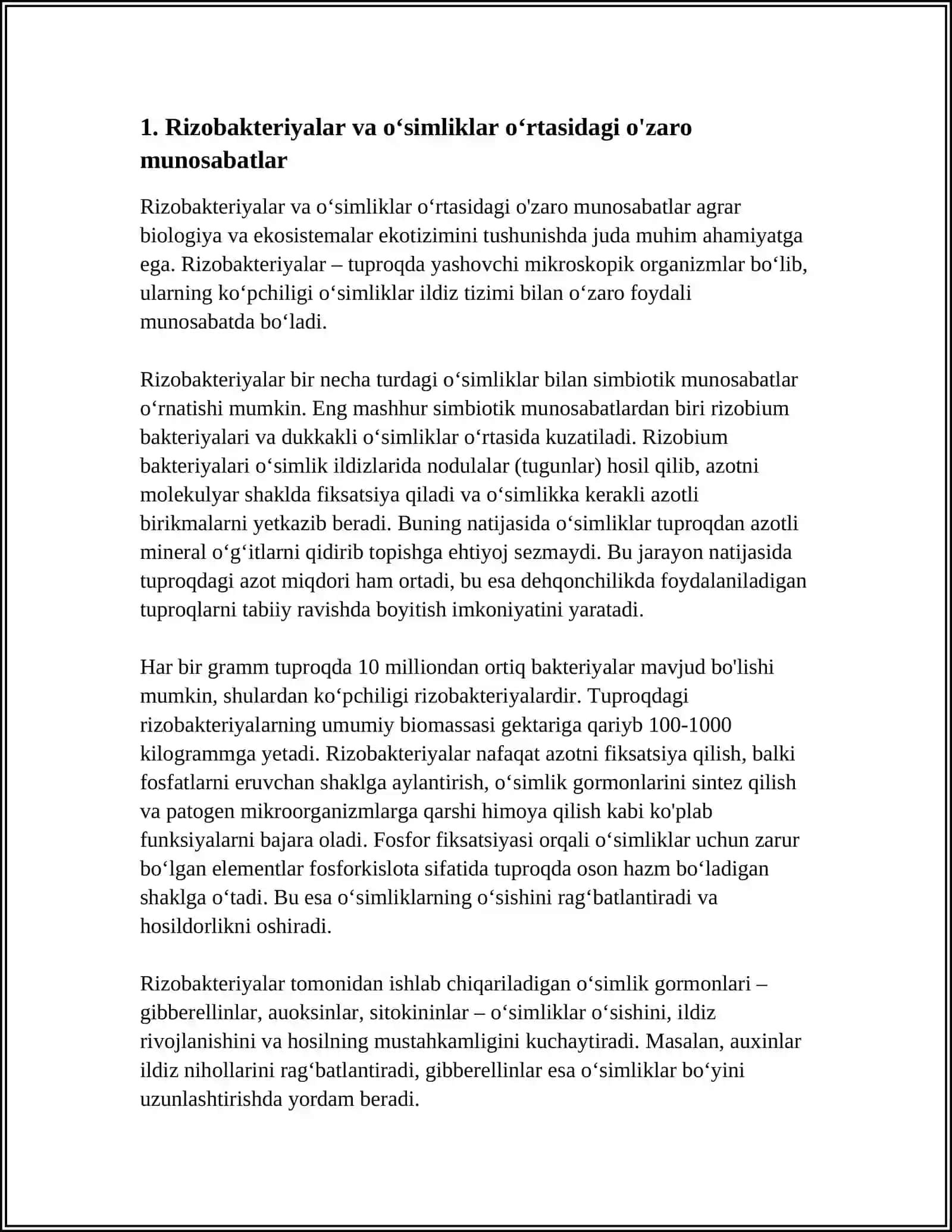MIKROORGANIZMLAR OʻSIMLIKLAR OʻZARO MUNOSABATLARI 3