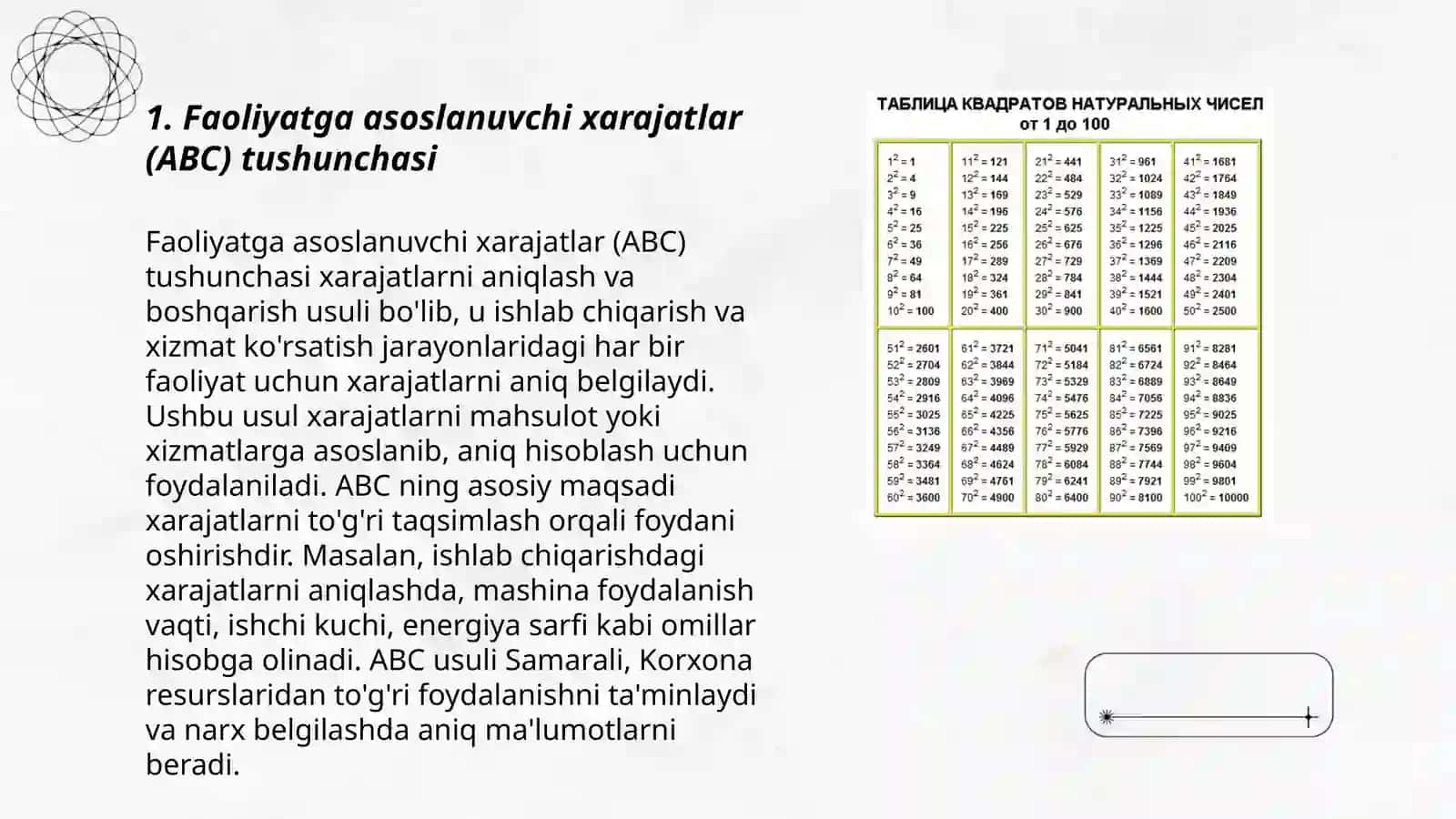 Faoliyatga asoslanuvchi xarajatlar (ABC) tushunchasi 3