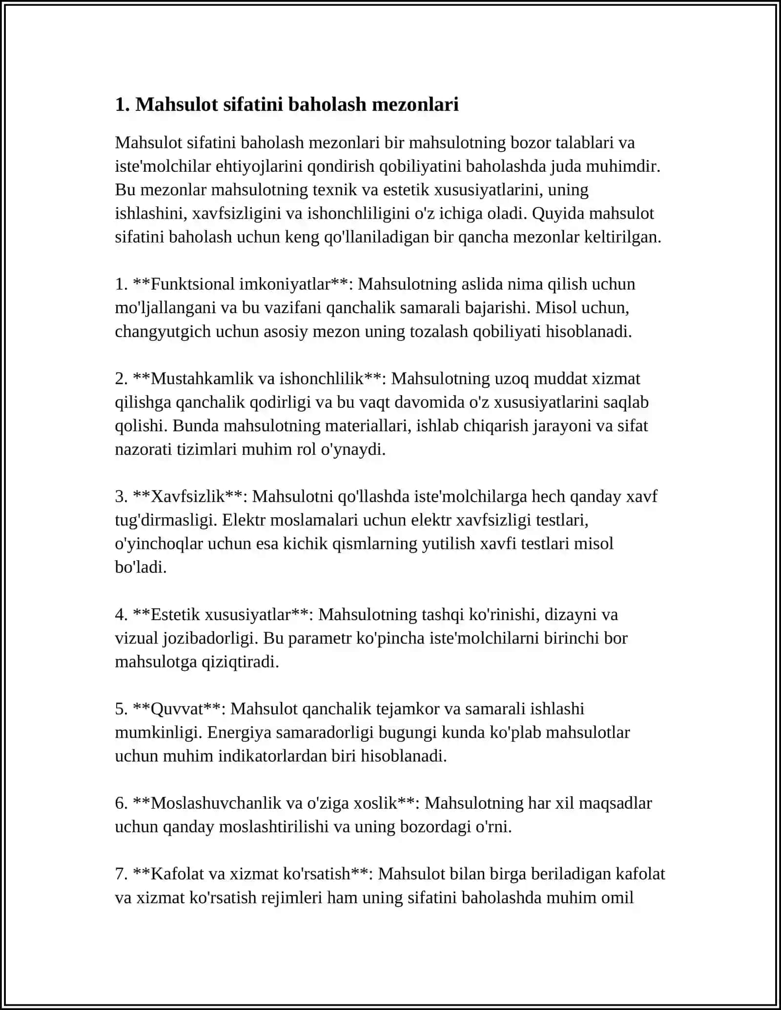 MAHSULOT SIFATINI BAHOLASH VA ÔRGANISH 3