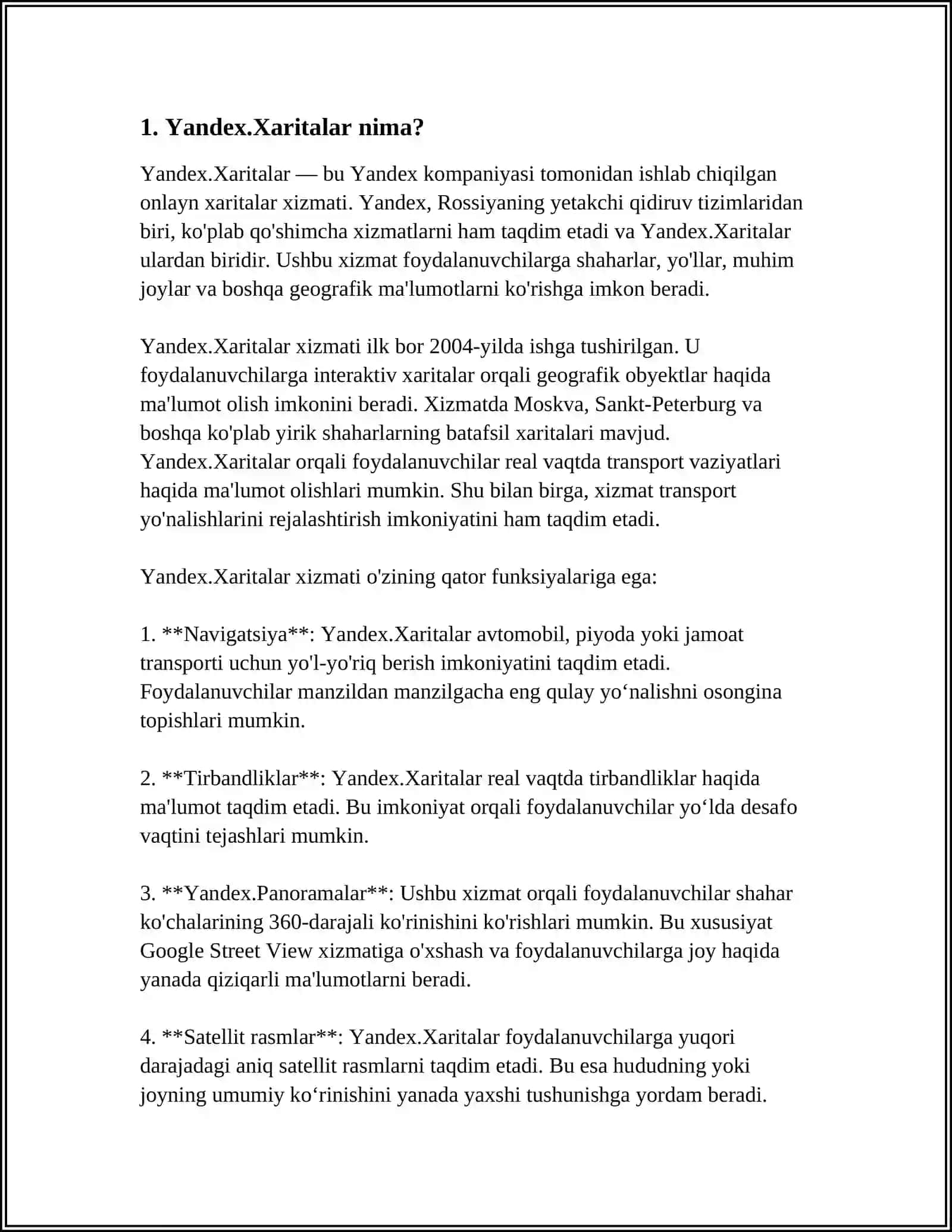 YANDEX-XARITALAR GEOGRAFIK AXBOROT TIZIMI 3