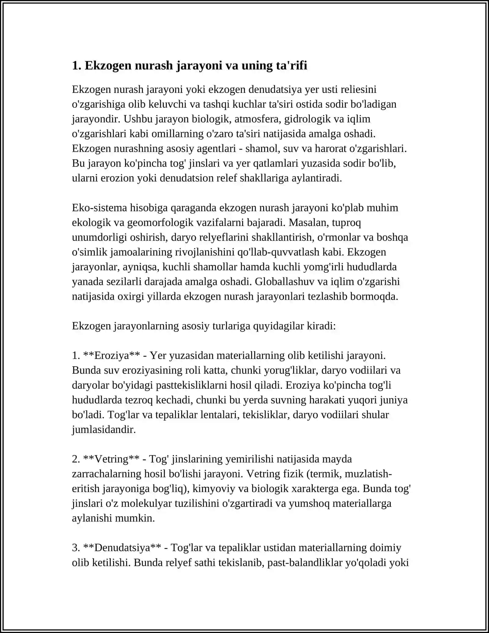 EKZОGЕN (NURАSH) JАRАYONI. TОG’ JINSLАR VА FОYDАLI QАZILMА BОYLIKLАRI TАSNIFI 3