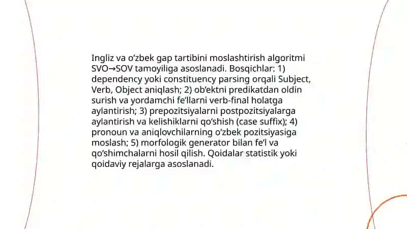 Ingliz tilidagi gaplarni o'zbek tiliga tarjima algoritmi 3