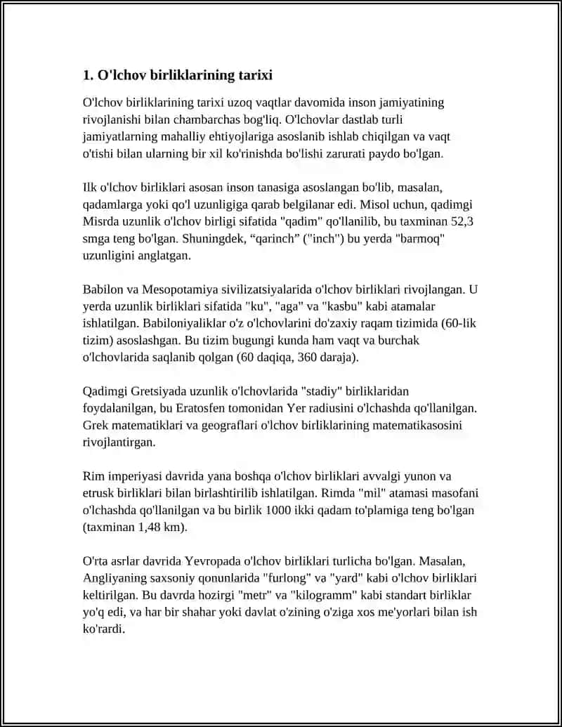O'lchov birliklari 3