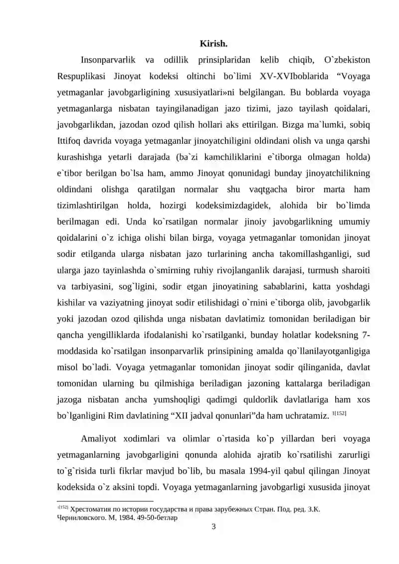 Voyaga yetmaganlar uchun jarima jazosi REFERATI 3