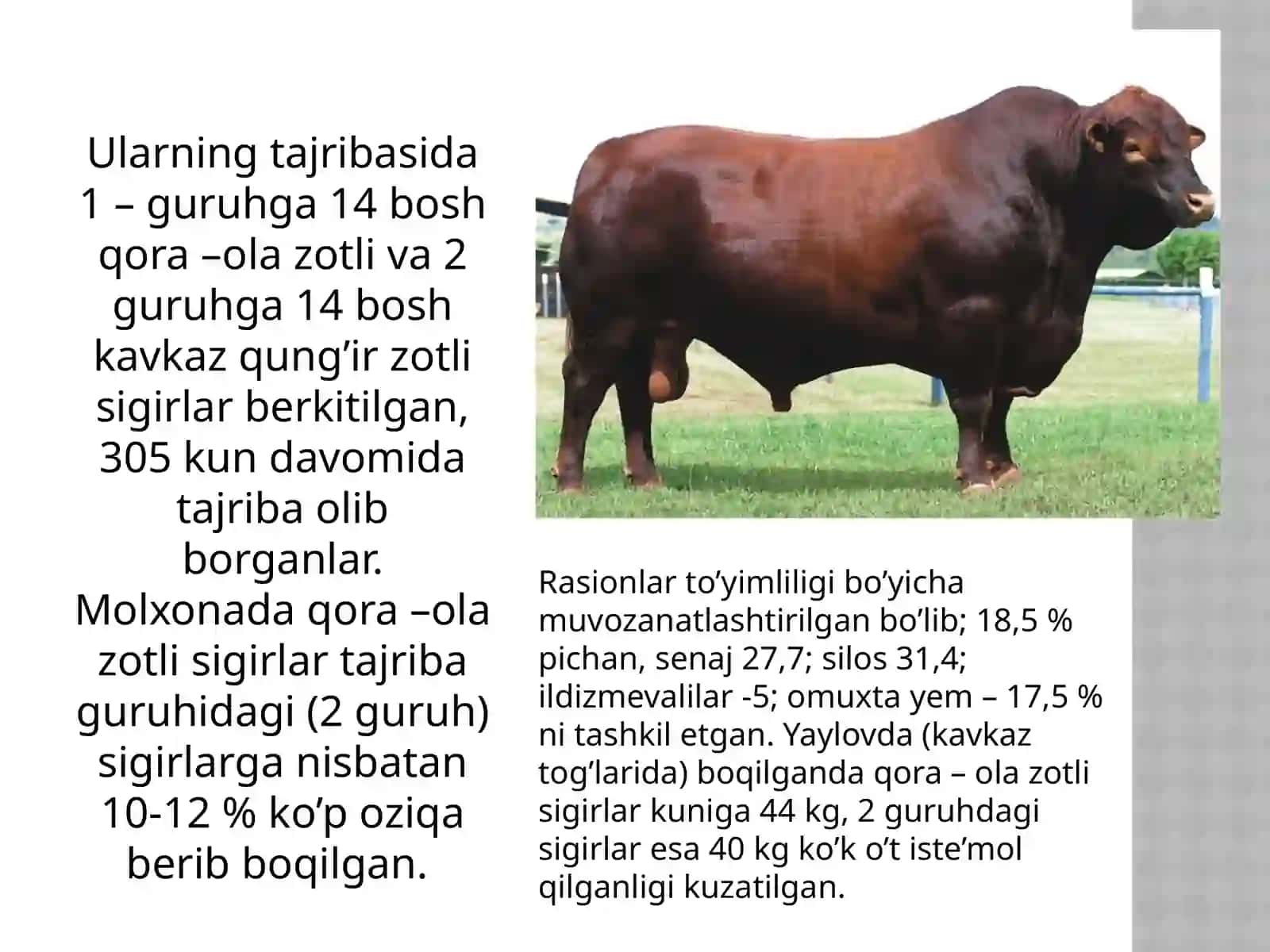 Xarxil juftlashda sut mahsuldorligini irsilanish koeffitsiyenti 3