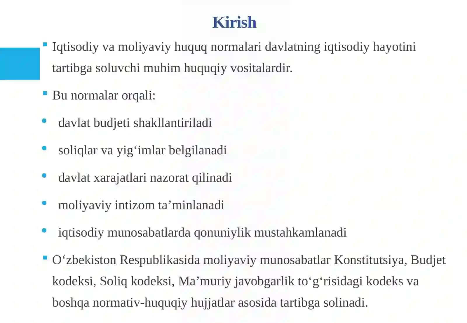 Iqtisodiy va moliyaviy huquq normalari 3