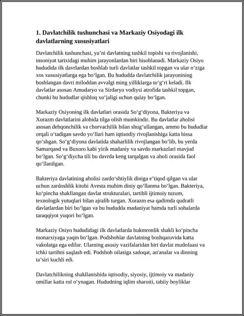 DAVLATCHILIK TUSHUNCHASI MARKAZIY OSIYO HUDUDIDAGI ILK VA ANTIK DAVR DAVLATLARI 3