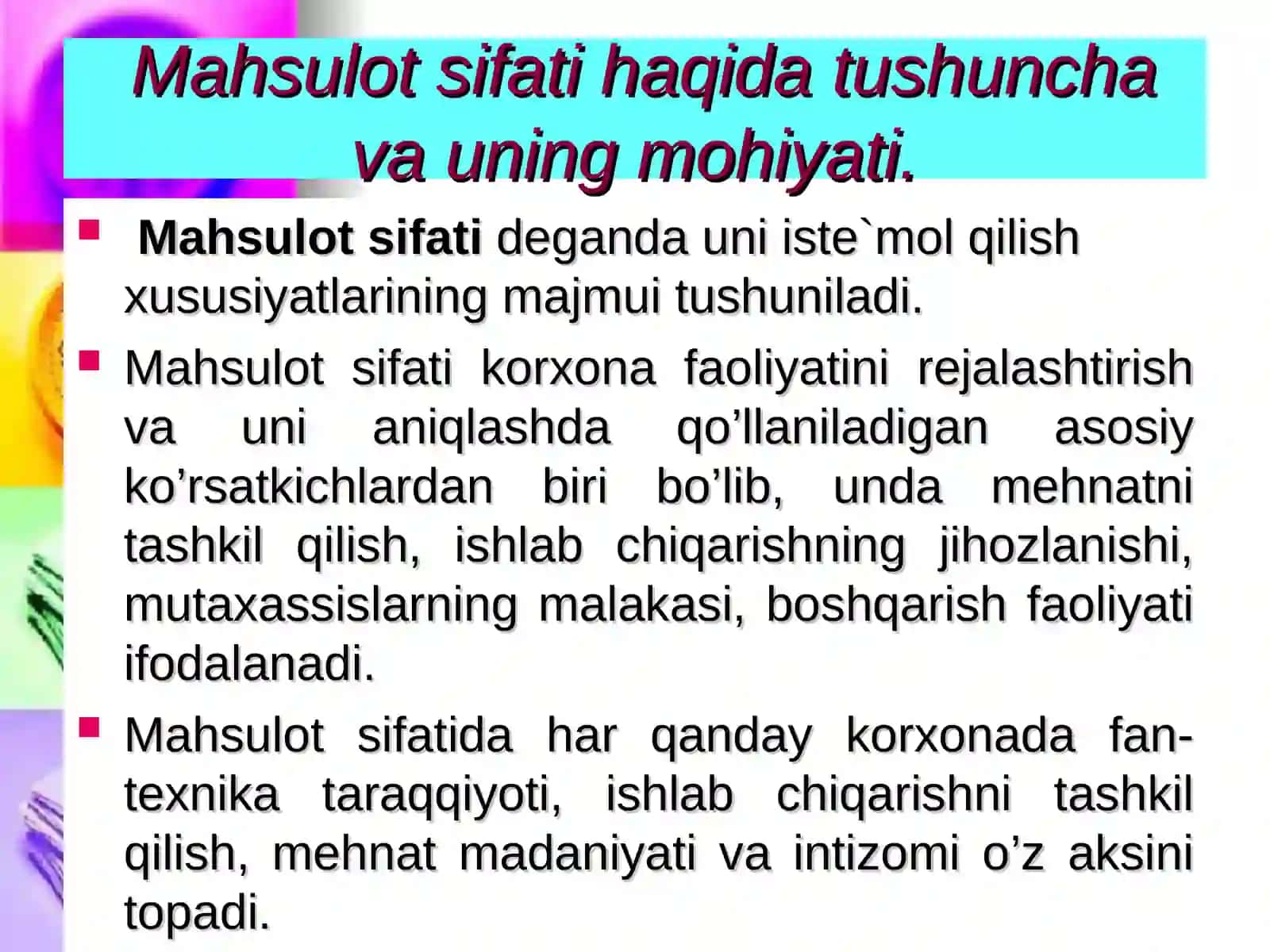 MAHSULOT SIFATINI BOSHQARISHVA BENCHMARKING 3