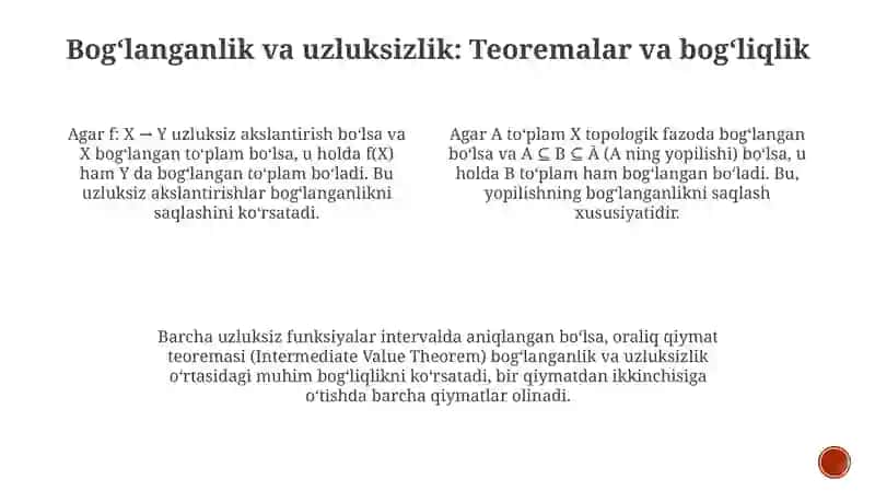 Bogʻlangan va Lineer Bogʻlangan Toʻplamlar: Asosiy Tushunchalar va Xossalari 3