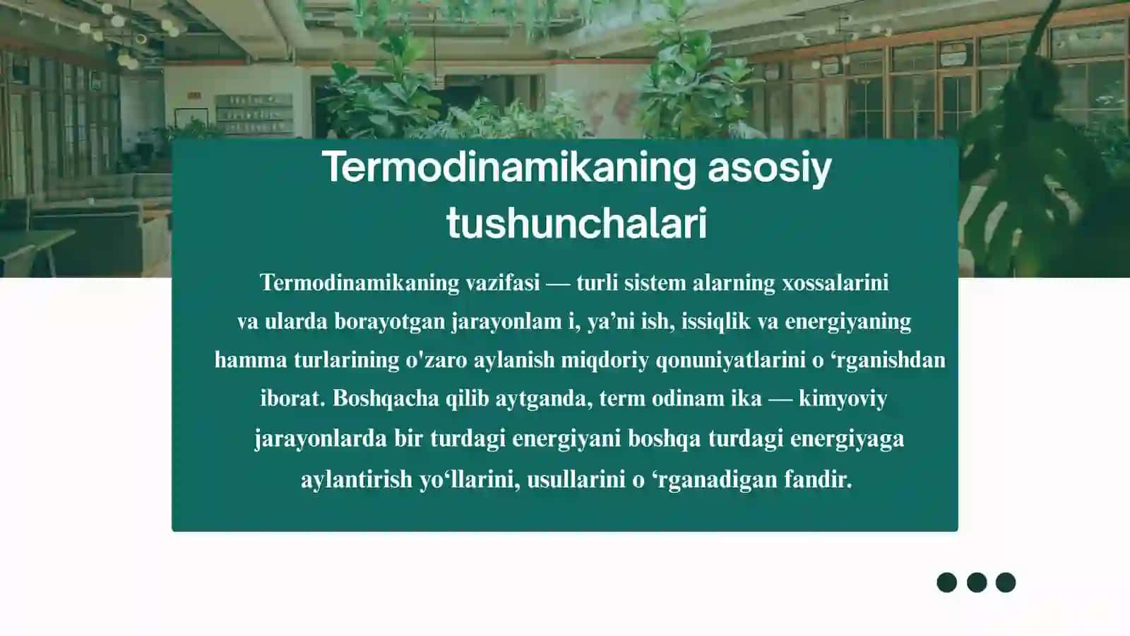 Kimyoviy termodinamika.Kimyoviy reaksiyalarning issiqlik effektini aniqlash 3