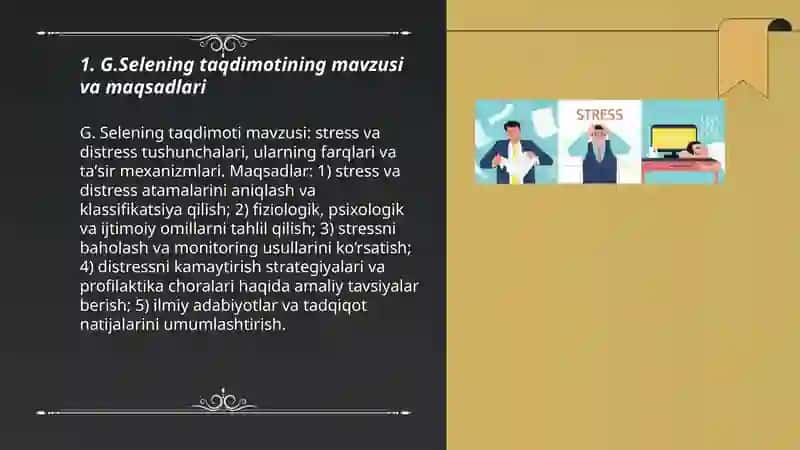 G.Selening stress va distress haqida taqdimot 3