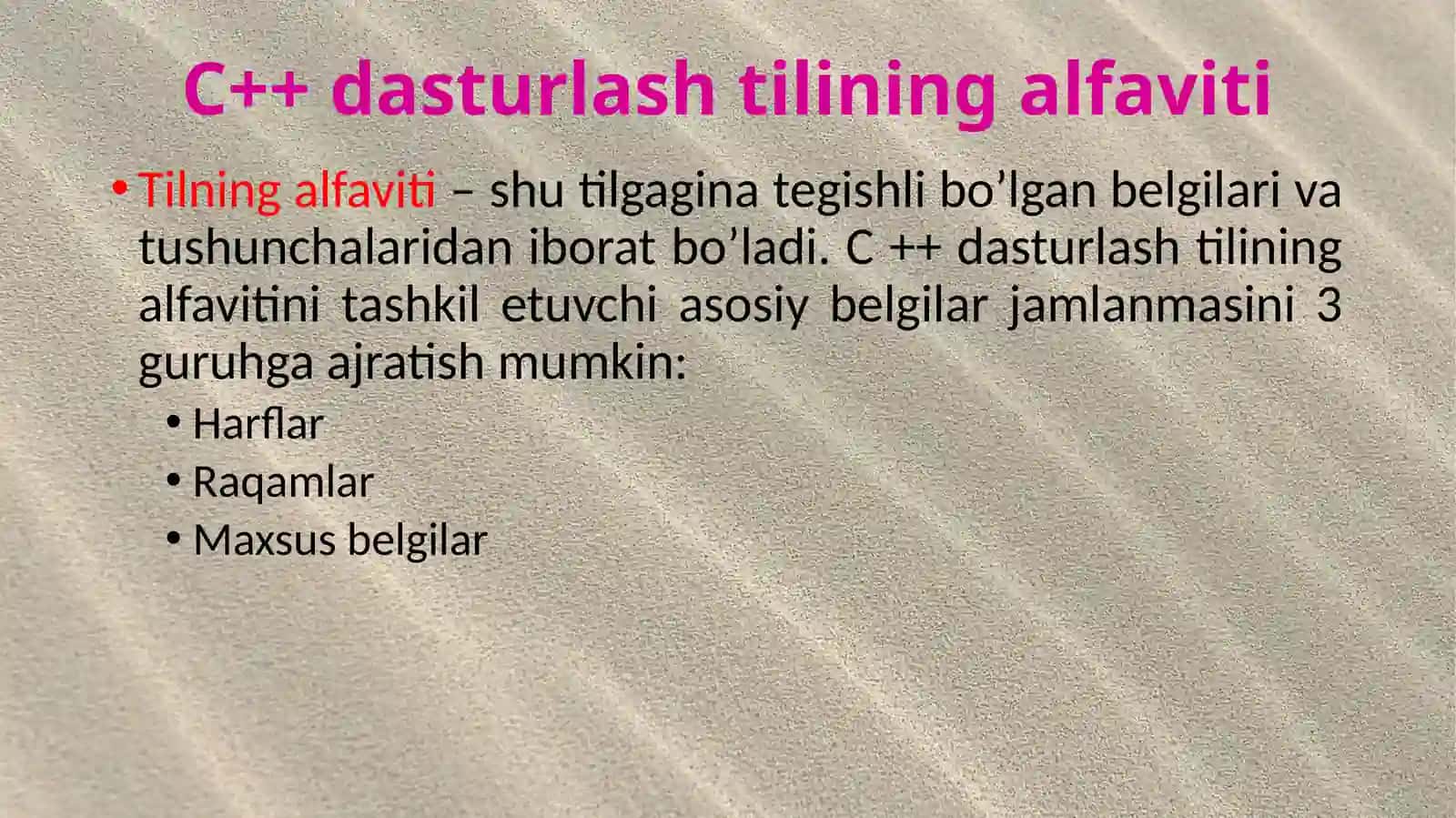 C++ dadasturtuzulishi 3