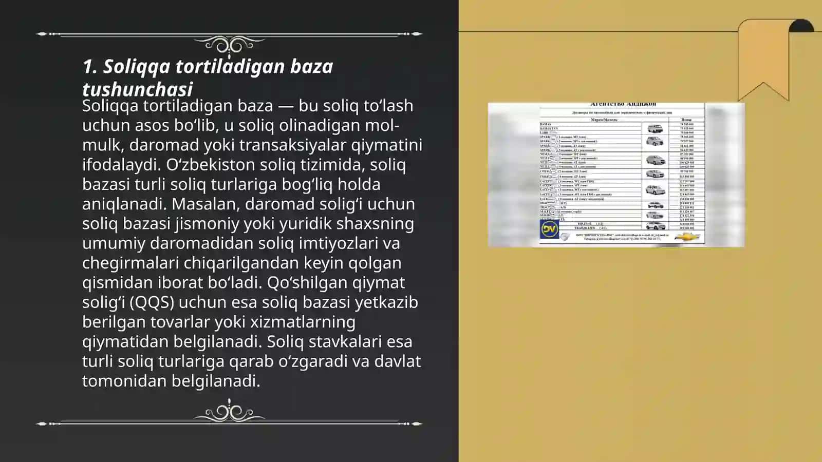 Soliqqa tortiladigan baza tushunchasi 3