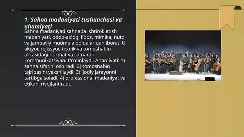 Sahna madaniyati va uning xususiyatlari 3