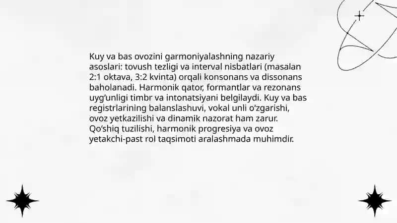 Kuy va bas ovozini garmoniyalash 3
