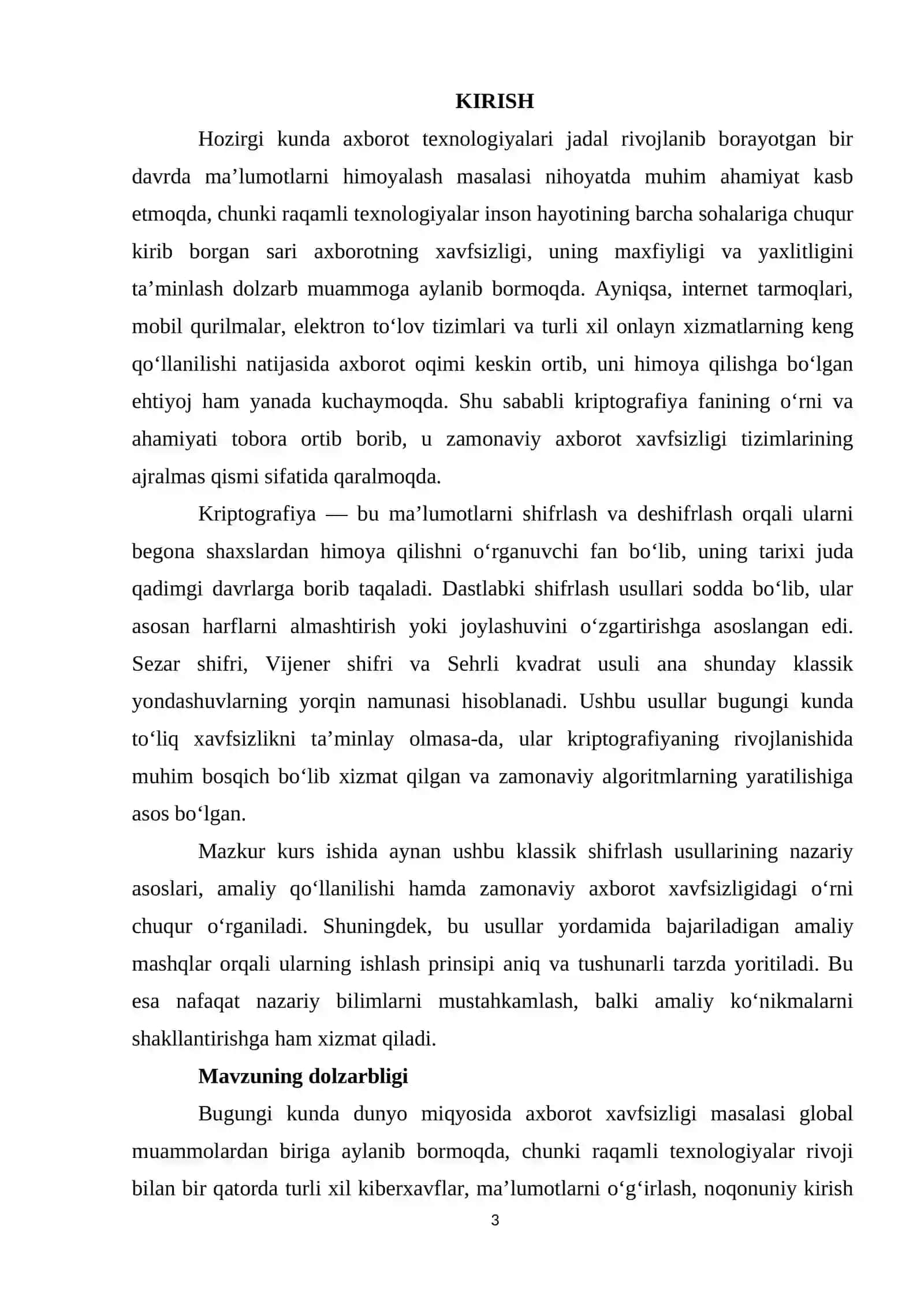 Sezar, Vijener va sehrli kvadrat usullarida shifrlash 3