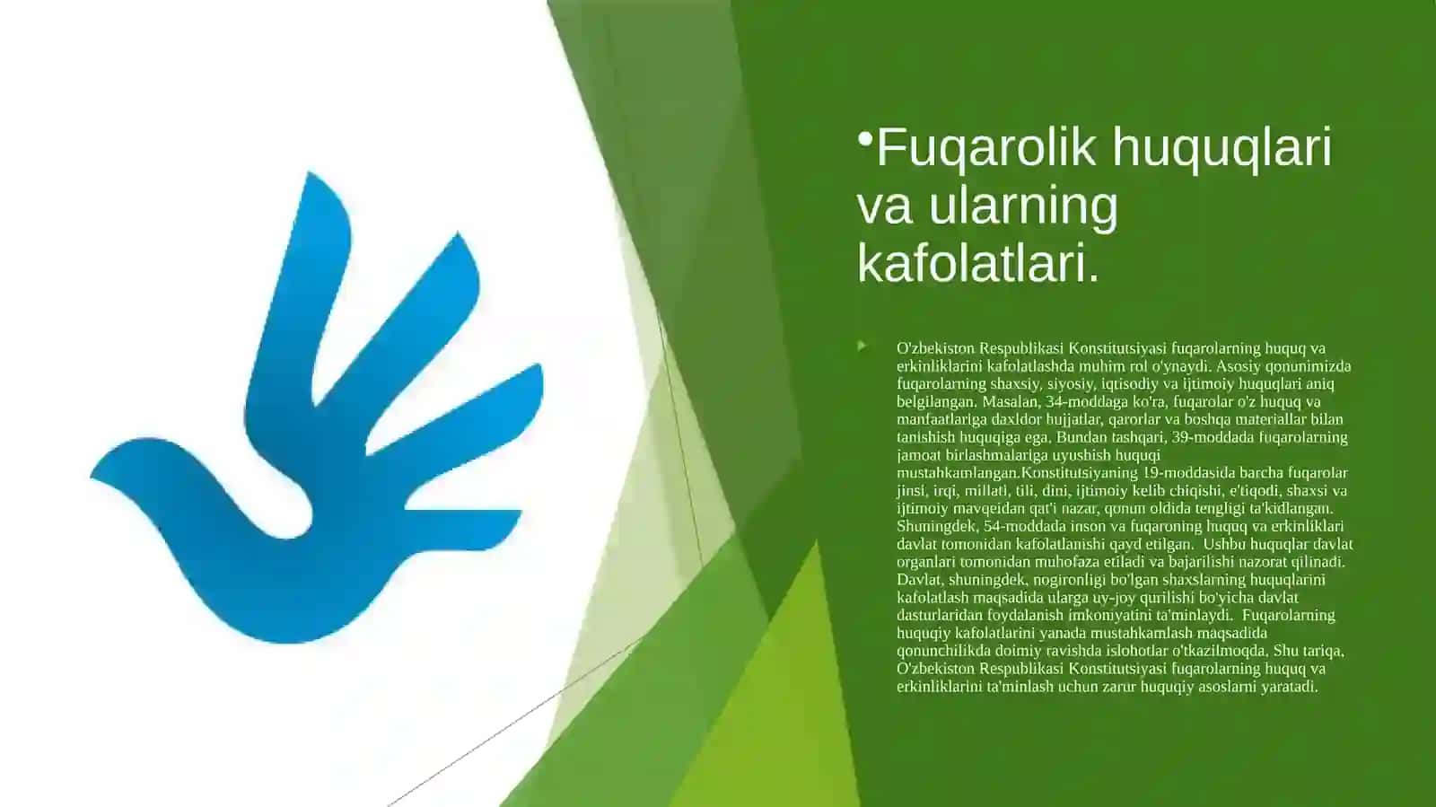 Huquq va Erkinliklarining Kafolatlari 3