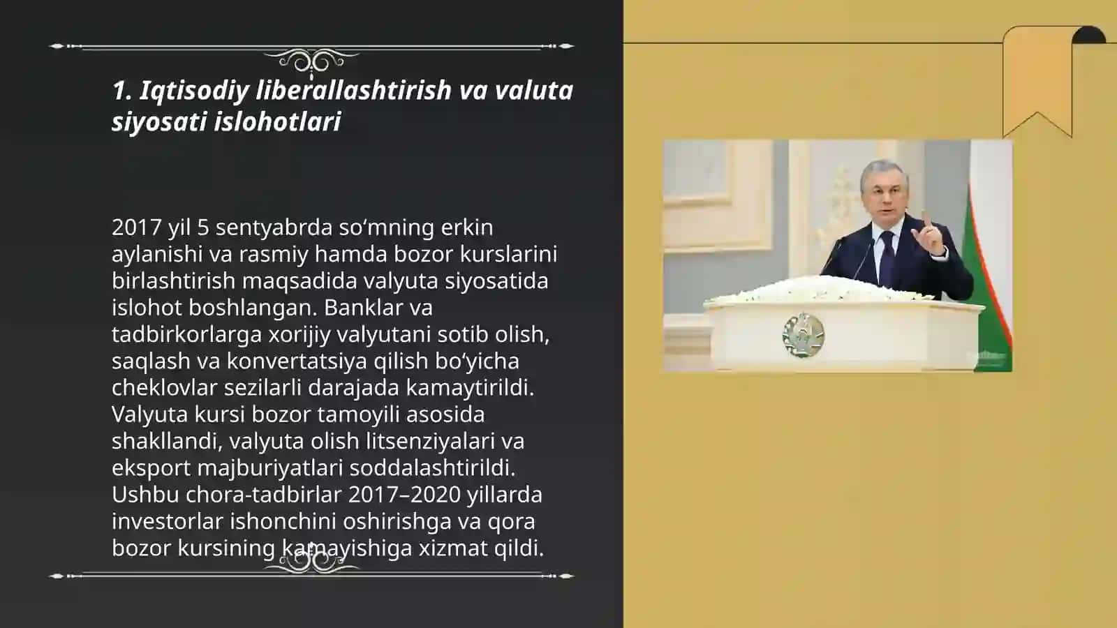 Iqtisodiy liberallashtirish va valuta siyosati islohotlari 3