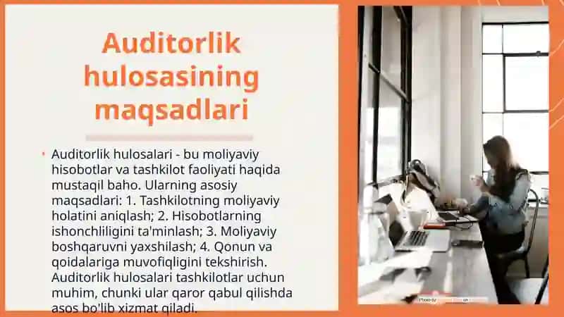 Auditorlik hulosasi va uning shakillari 3