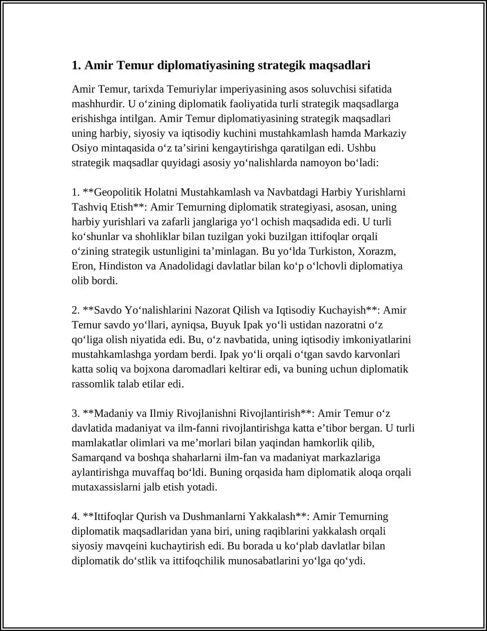 AMIR TEMUR DIPLOMATIYASINING O’ZIGA XOS XUSUSIYATLARI 3