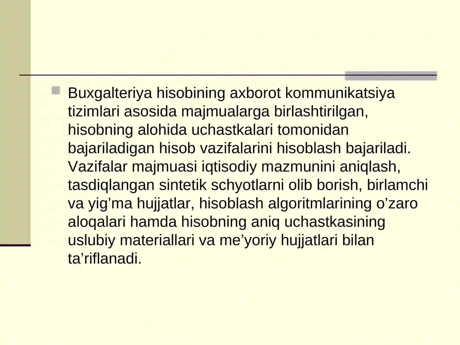 “BUXGALTERIYA HISOBINING AXBOROTKAMUNIKASION TIZIMLARI” FANINING MAZMUNI VA MOHIYATI 3