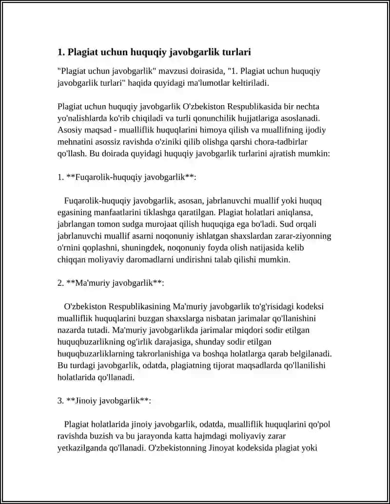 PLAGIAT UCHUN JAVOBGARLIK 3