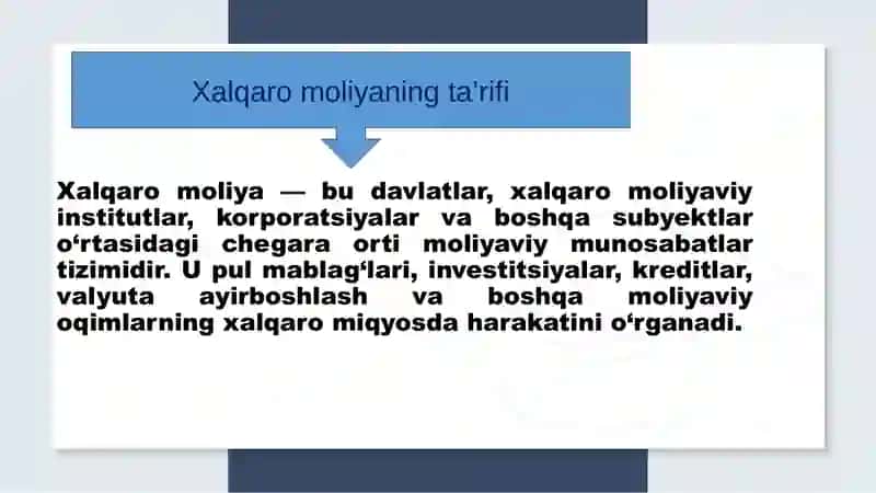 Xalqaro moliya va uning jahon iqtisodiyoti rivojlanishidagi oʼrni 3
