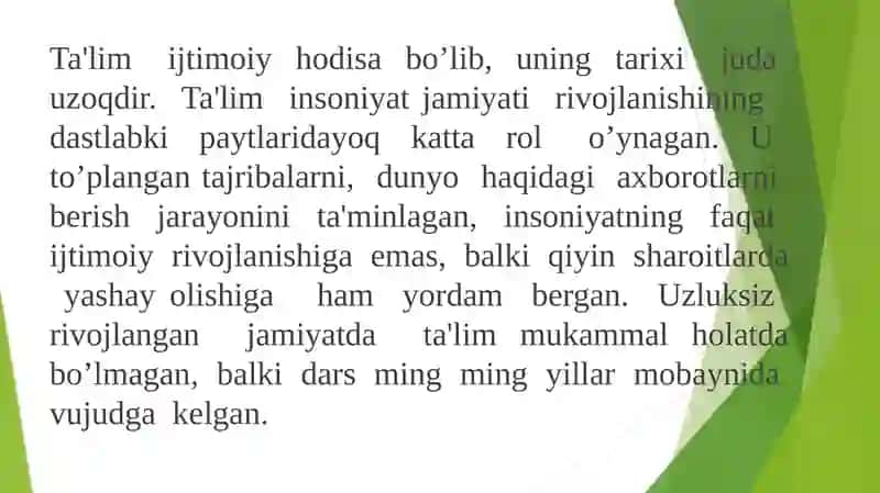 Ta'limnitashkiletishning asosiy shakli sifatida 3