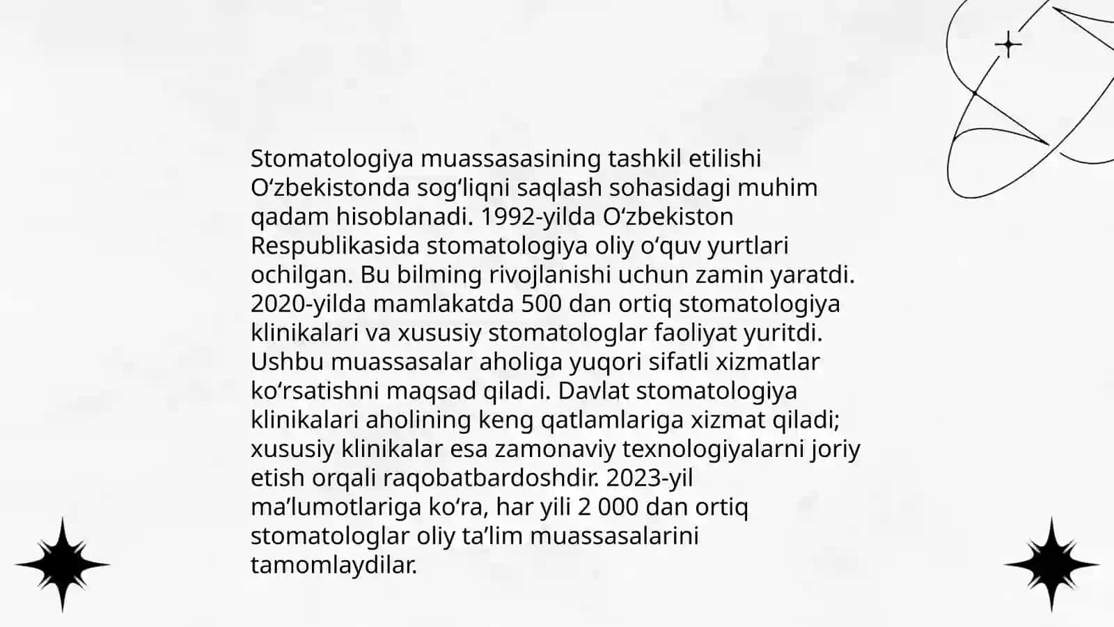 Stomatologiya muassasasining tuzilishi va oziga xos xususiyatlari 3