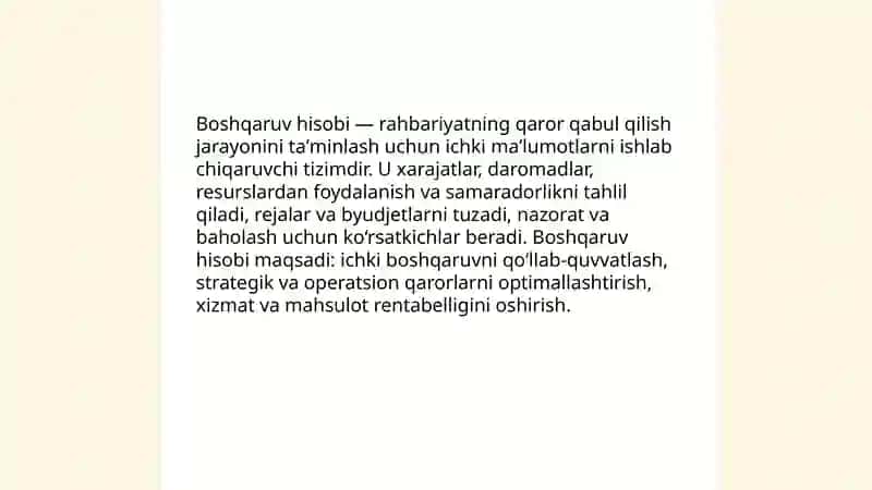 Boshqaruv hisobining mohiyati va vazifalari 3