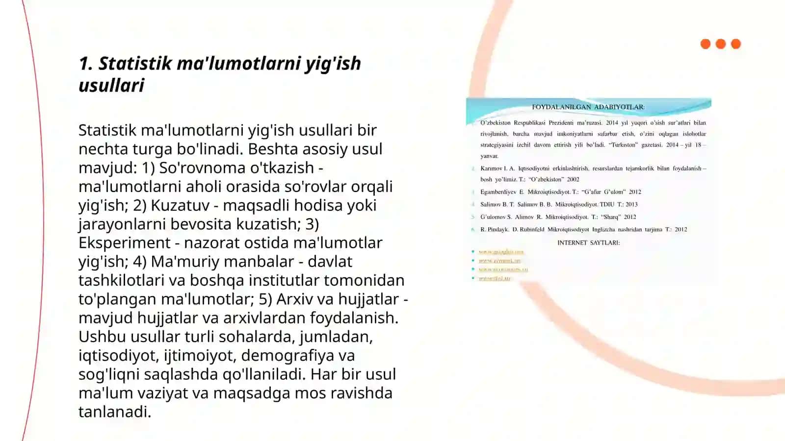 Statistik Materiallar,Tahliliy va Ishchi Jadvallarni Rasmiylashtirish 3