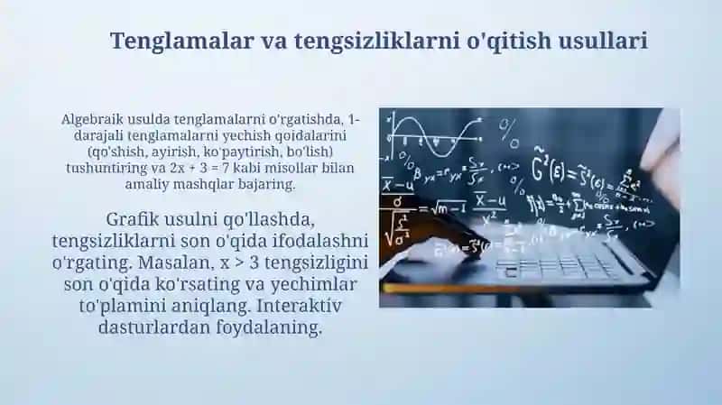 Tenglama va tengsizliklarni oʻqitish metodikasi 3
