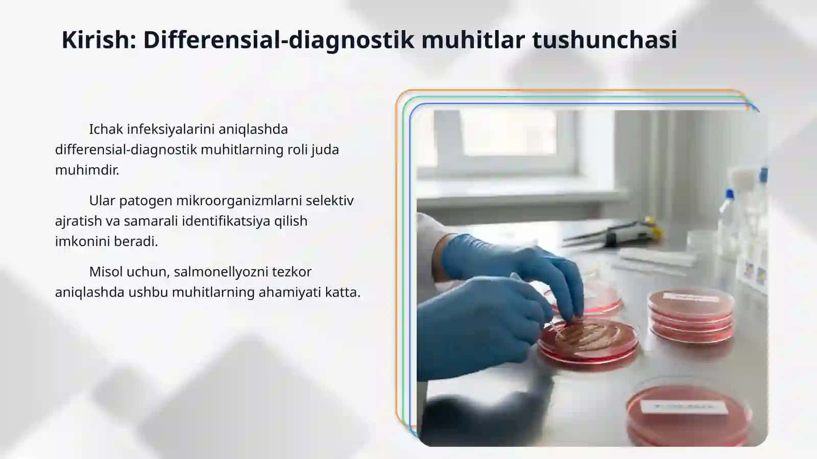 Differensial diagnostik(Endo, Levina, Ploskireva, VSa) muxitlarga najasni ekish 3