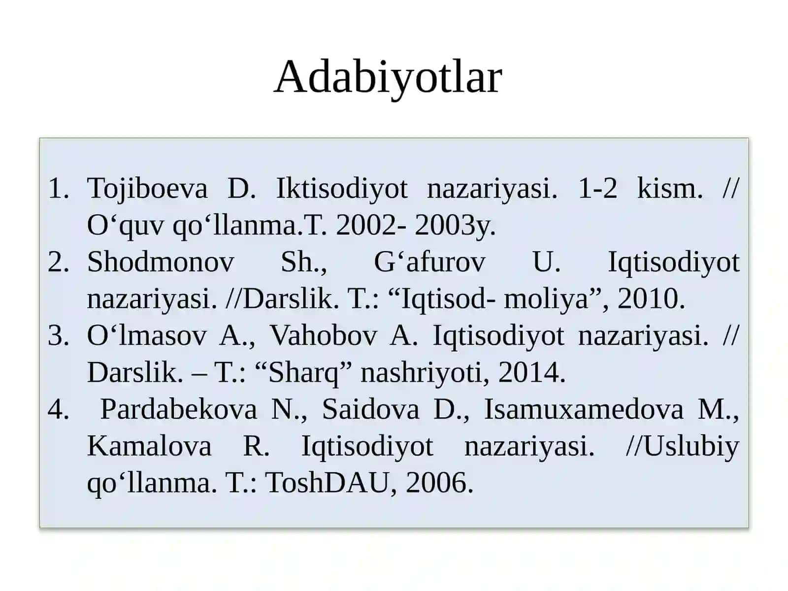 BOZOR IQTISODIYoTINING MAZMUNI VA BELGILARI.OʻZBEKISTONDA BOZOR IQTISODIYoTIGA OʻTISh DAVRINING XUSUSIYaTLARI 3