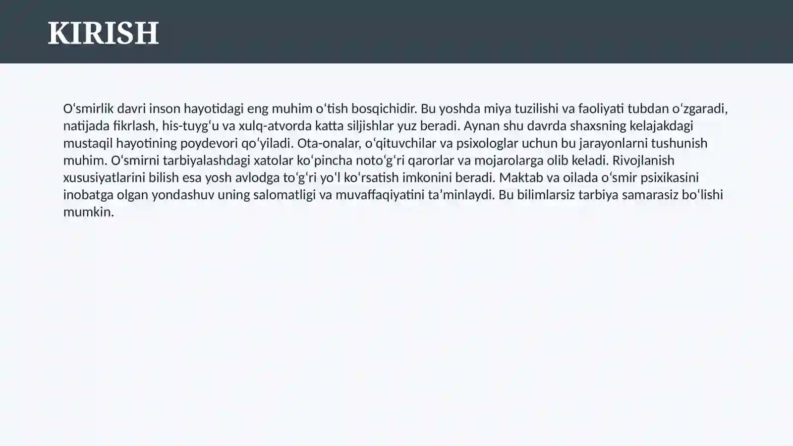 O`SMIRLIK DAVRIDAGI PSIXIK RIVOJLANISHNING UMUMIY TAVSIFI 3