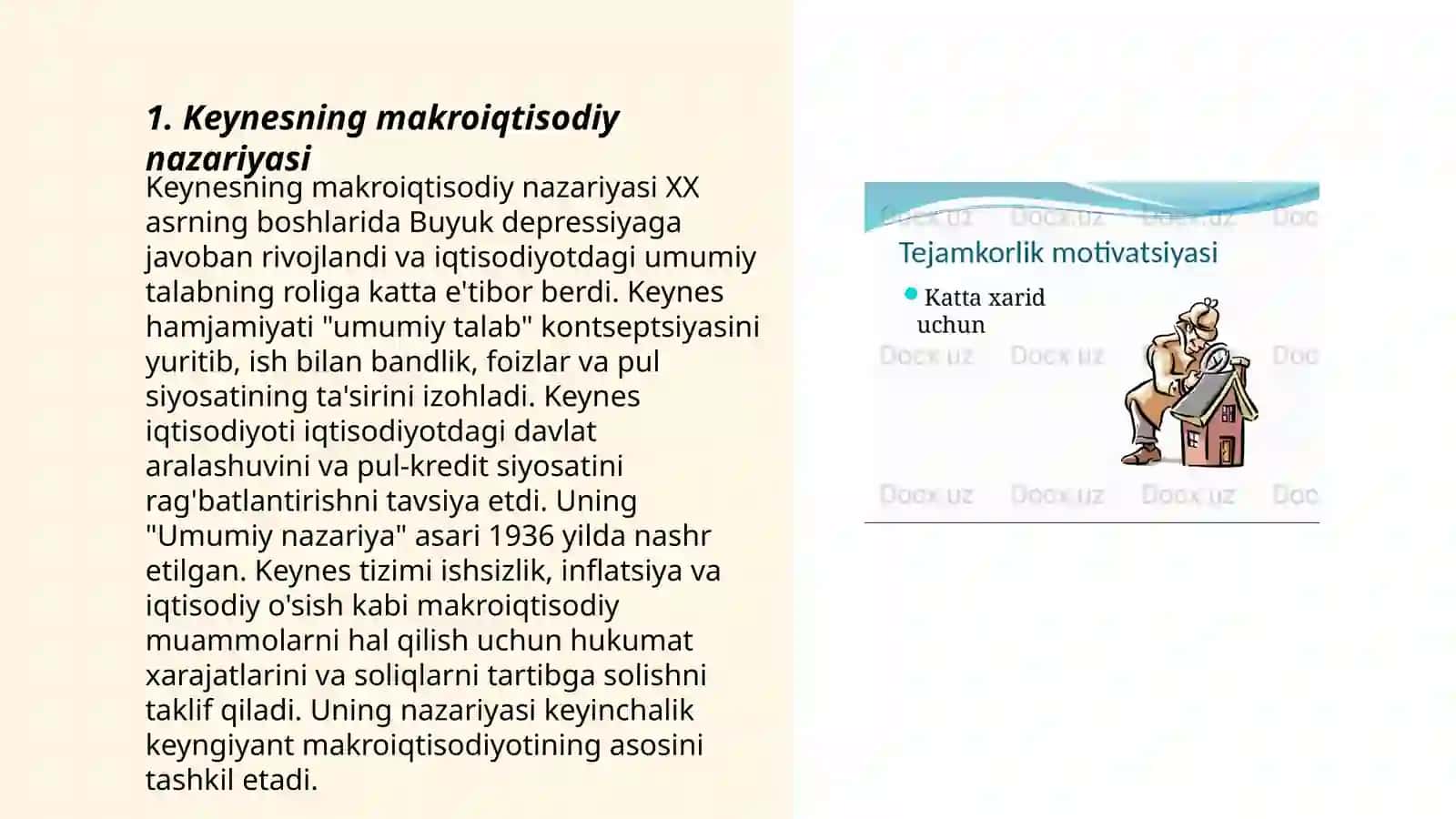 Keynesning tovarlar va xizmatlar bozorida makroiqtisodiy muvozanat modeli 3