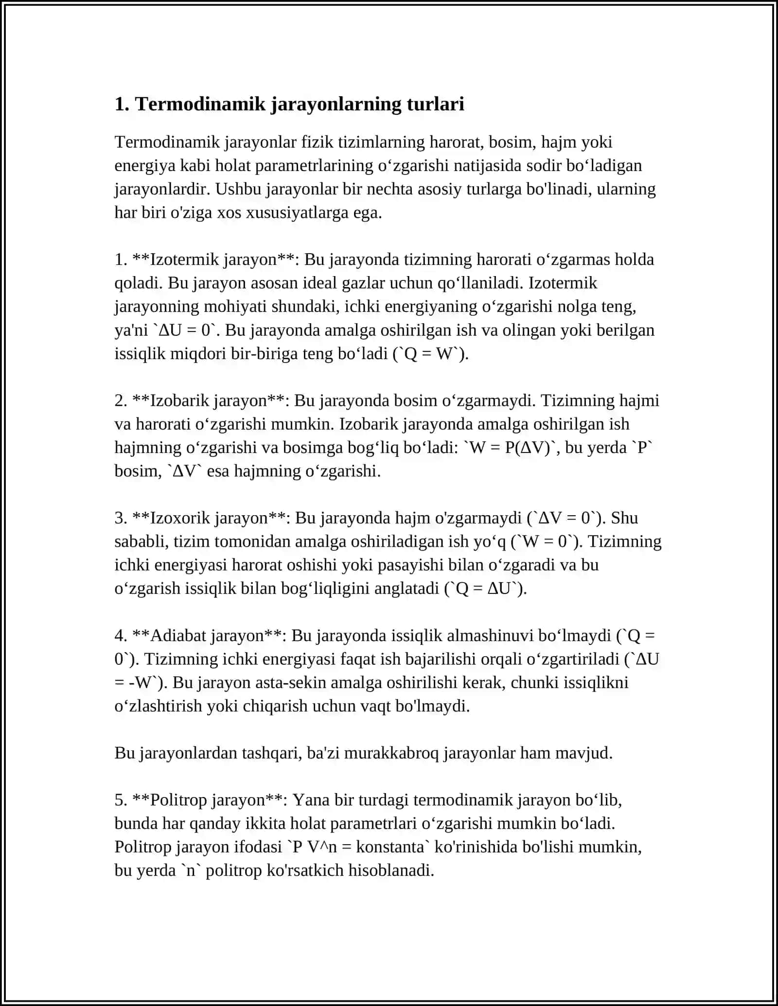TERMADINAMIK JARAYONLAR 3