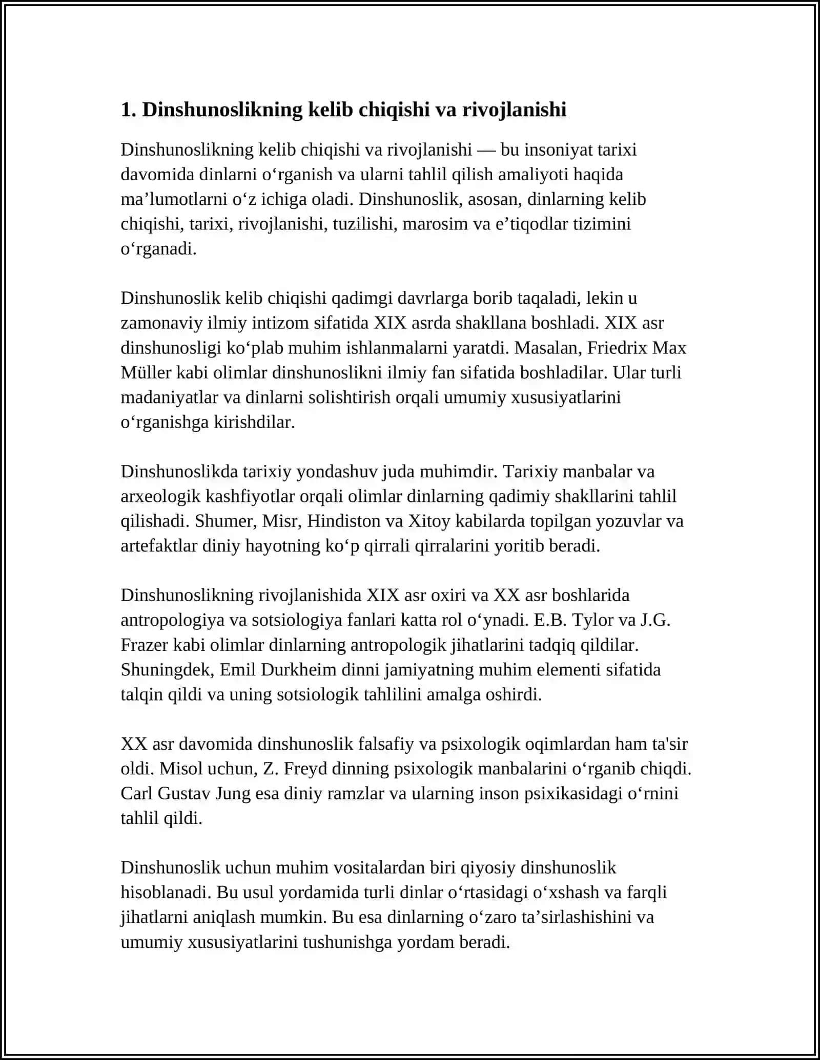 DINSHUNOSLIK PREDMETLARI TARIXI 3