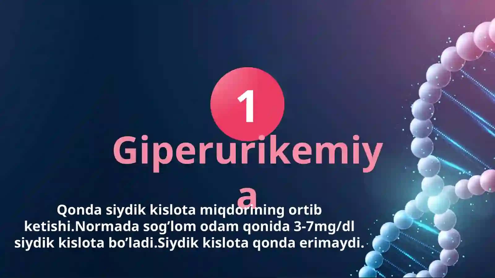 Mavzu:Giperurikemiya turlari:podagra, ksantinuriya, Lesha-Nixan sindromi, orttirilgan giperurikemiyalar 3