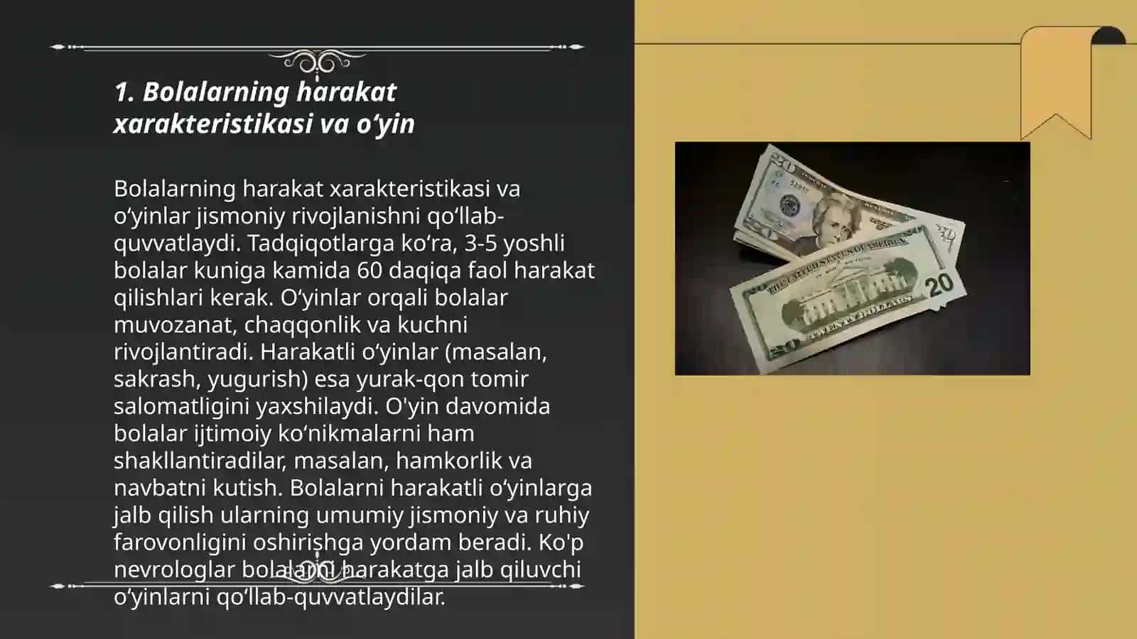 Bolalarning harakat xarakteristikasi va oʻyinlar 3