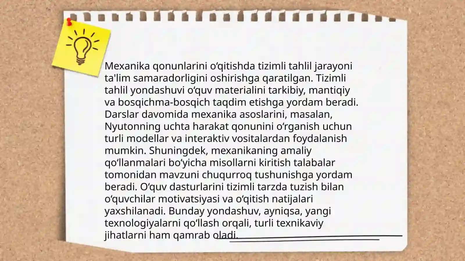 Mexanika qonunlarini o‘qitishda tizimli tahlil 3
