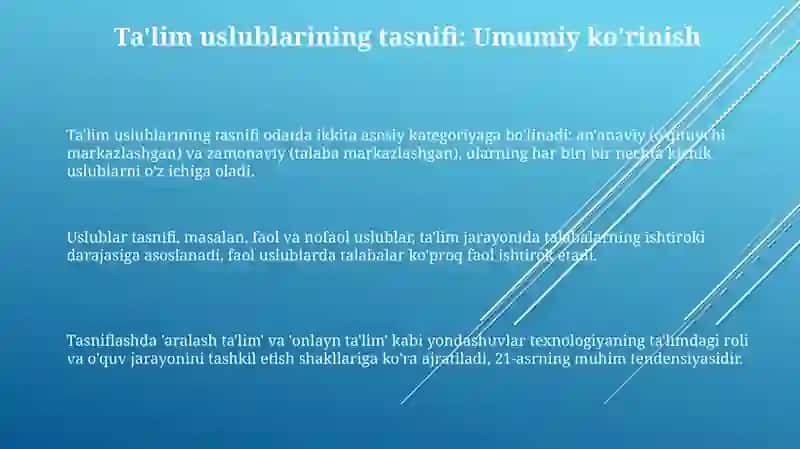 Talim metodlarini tasniflash 3