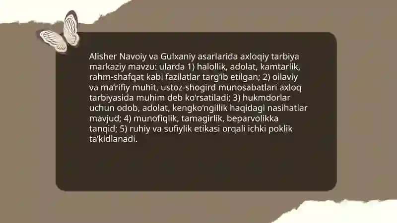 Alisher Navoiy va Gulxaniy asarlarida tarbiya masalasi 3